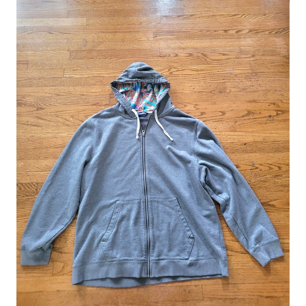 Chubbies Mens Gray Full Zip Hooded Lightweight Jacket Size XXL